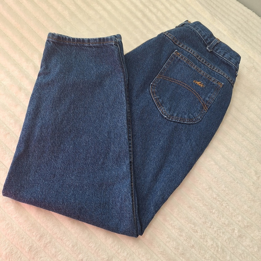 Vintage Chic High Rise Barrel Tapered Jeans Womens 30x27 Blue Stone Wash USA